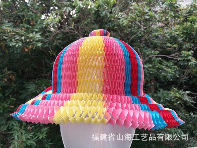 廠家直銷紙質(zhì)工藝品蜂窩加厚帽花瓶帽休閑帽工藝帽派對(duì)裝飾用品